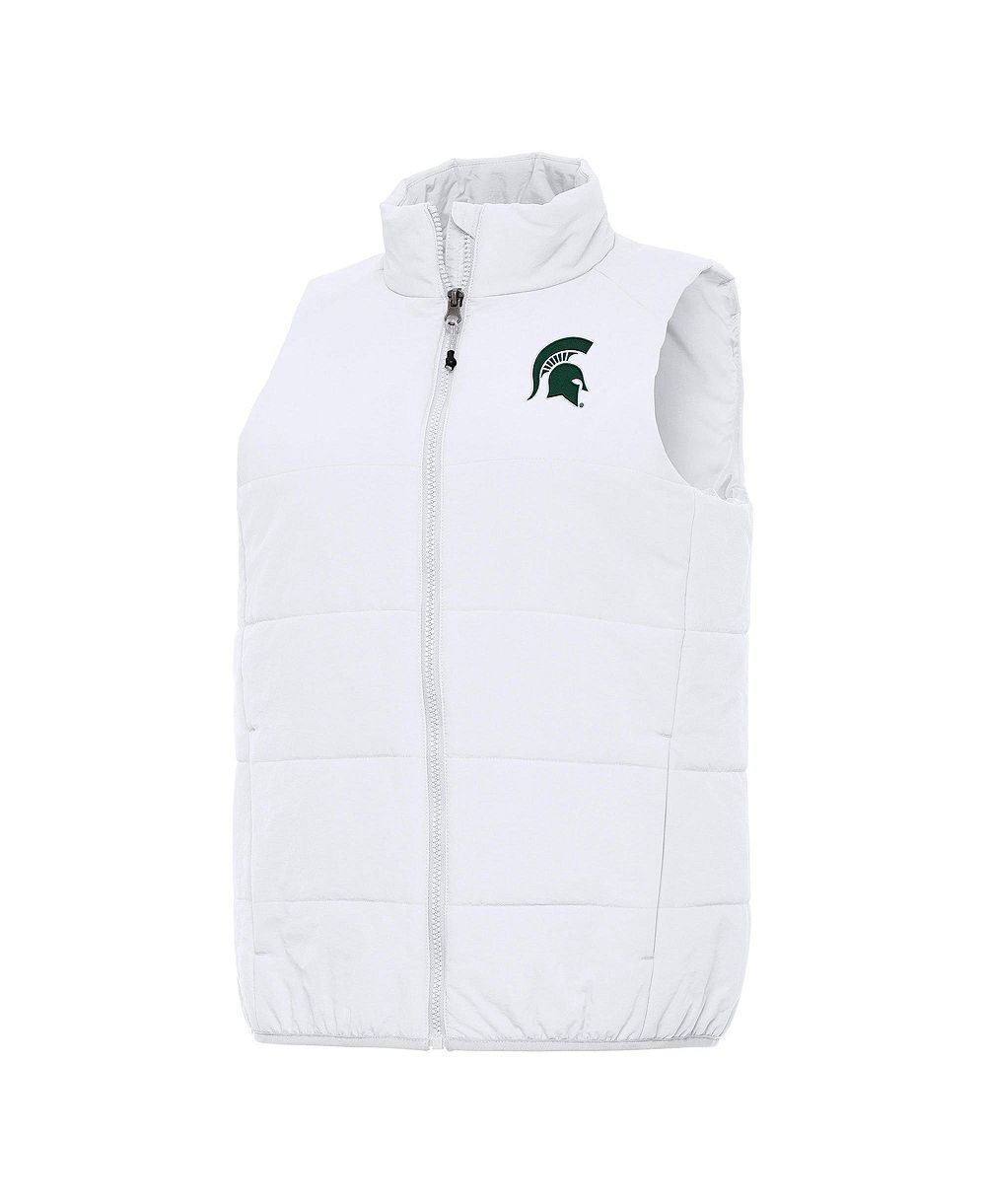 Женский белый жилет Antigua Michigan State Spartans Experience на полной молнии