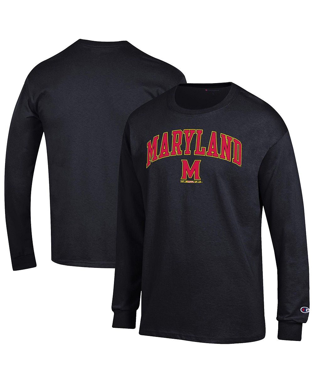 Champion мужская черная футболка с длинным рукавом Maryland Terrapins с логотипом над дугой
