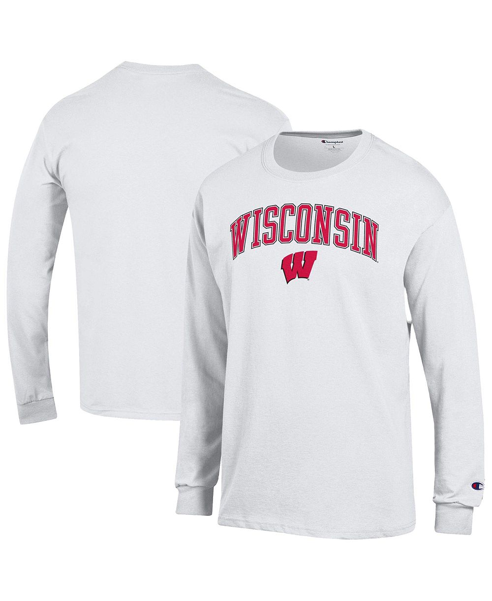 Мужская футболка Champion с длинным рукавом и логотипом Wisconsin Badgers