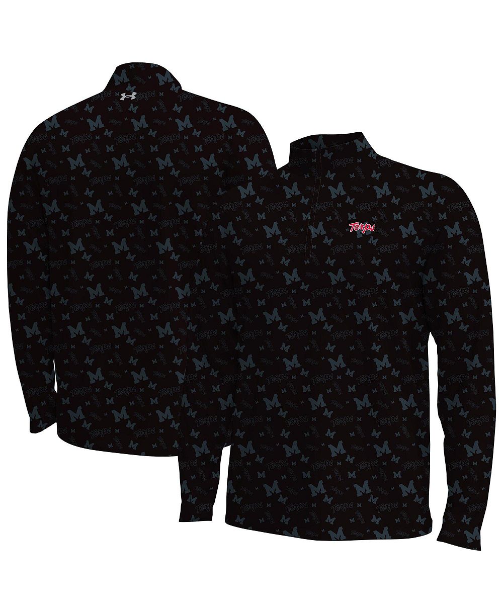 Under Armour Men's Black Maryland Terrapins Gameday Armourfuse Half-Zip Sweatshirt