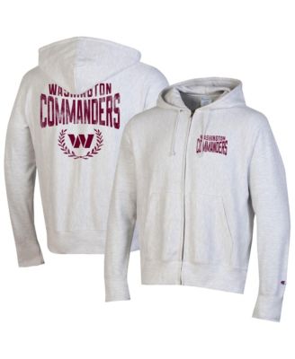 Champion мужская толстовка на молнии Reverse Weave цвета меланж серый с логотипом Washington Commanders
