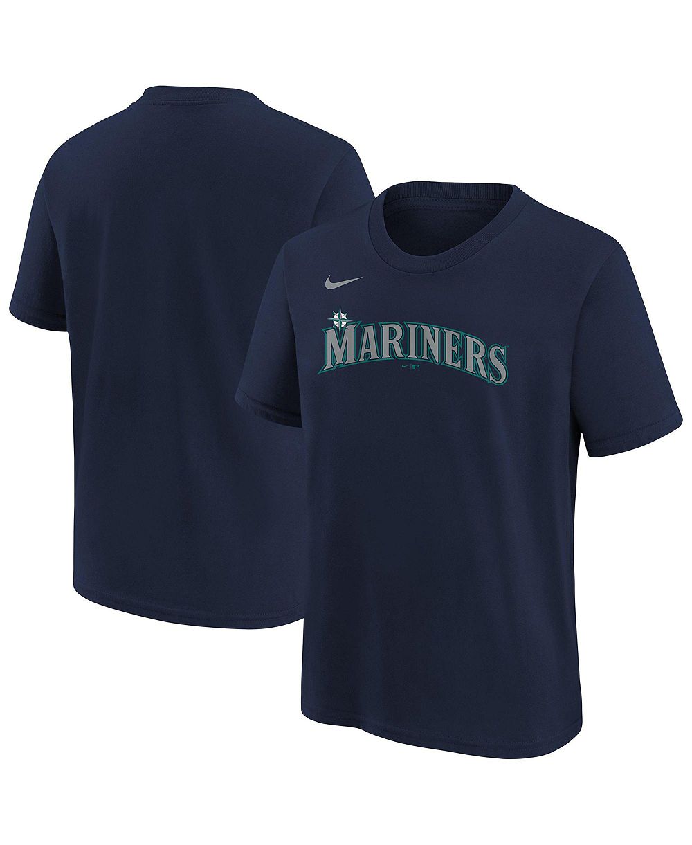 Футболка Nike с надписью Seattle Mariners для мальчиков и девочек, темно-синяя