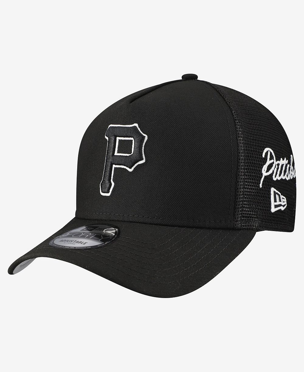 Мужская регулируемая кепка New Era Pittsburgh Pirates Side Script 9FORTY A-Frame черного цвета