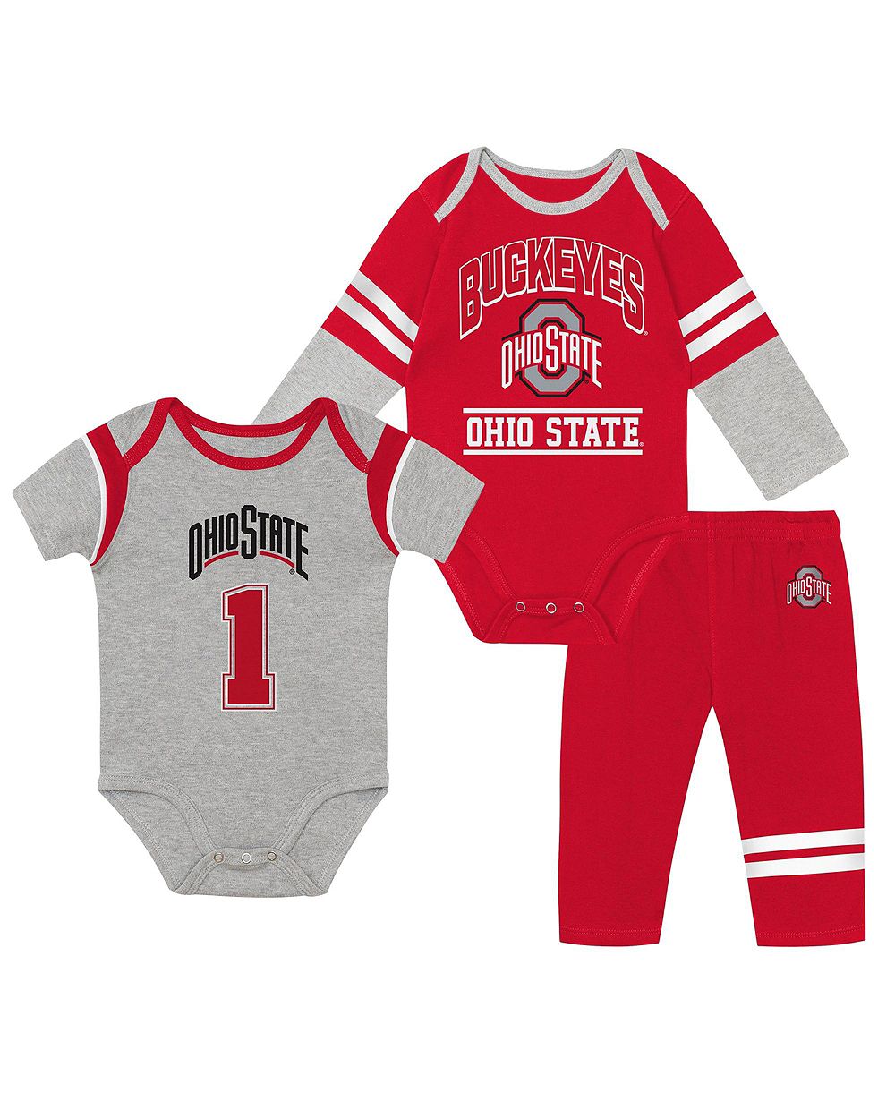 Комплект из 3 предметов: боди и брюки для мальчиков и девочек с символикой Огайо Стэйт Бакайес