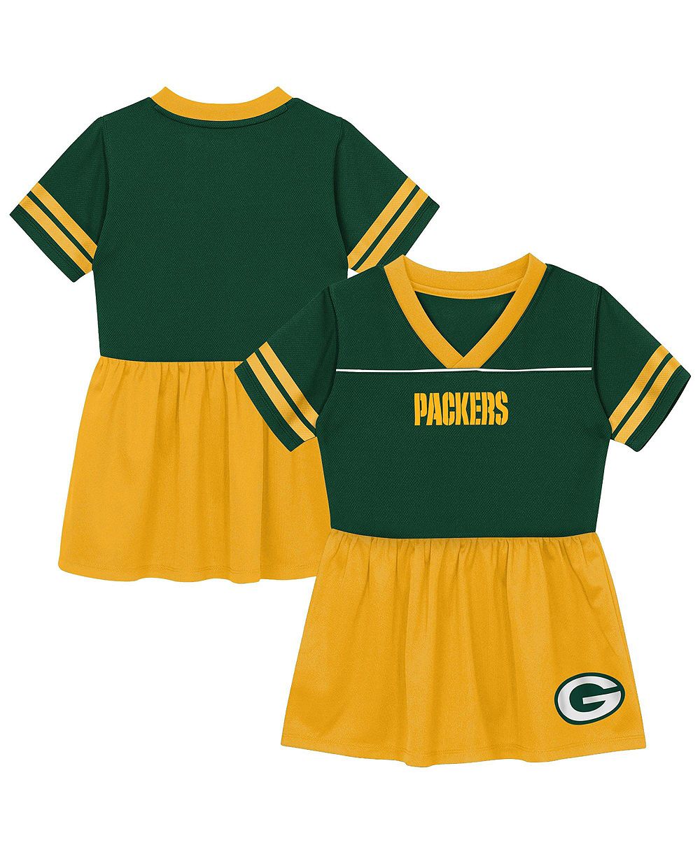 Детское платье-джерси Outerstuff с V-образным вырезом и принтом Green Bay Packers