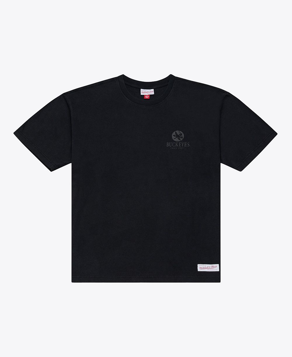 Mitchell & Ness мужская футболка Black Ohio State Buckeyes Monochrome Icon