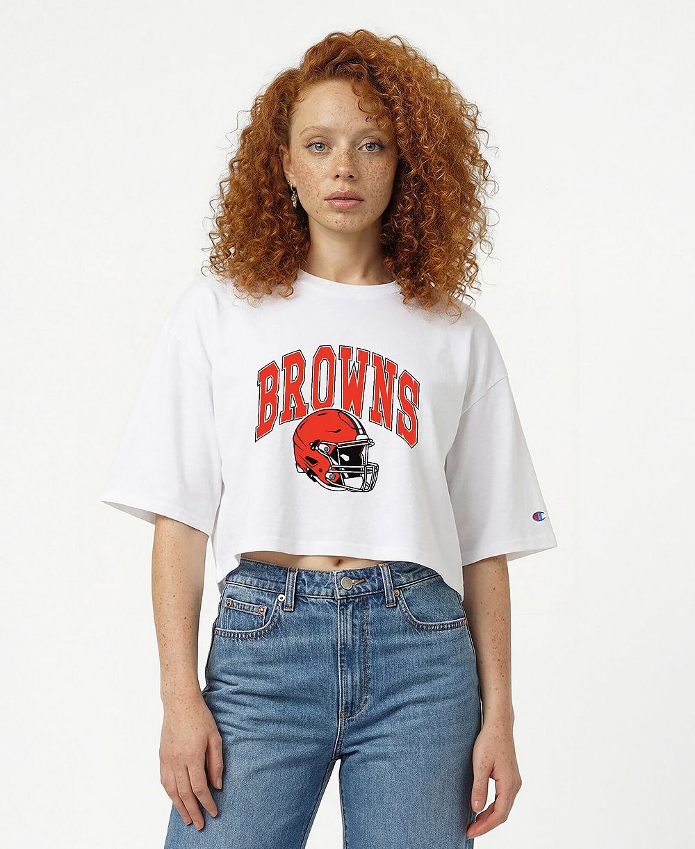 Женская укороченная футболка Champion Cleveland Browns Oversized
