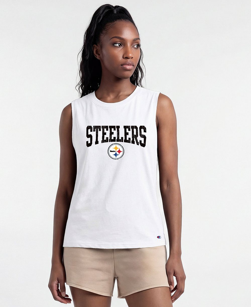 Champion женская потертая хлопковая майка с круглым вырезом Pittsburgh Steelers