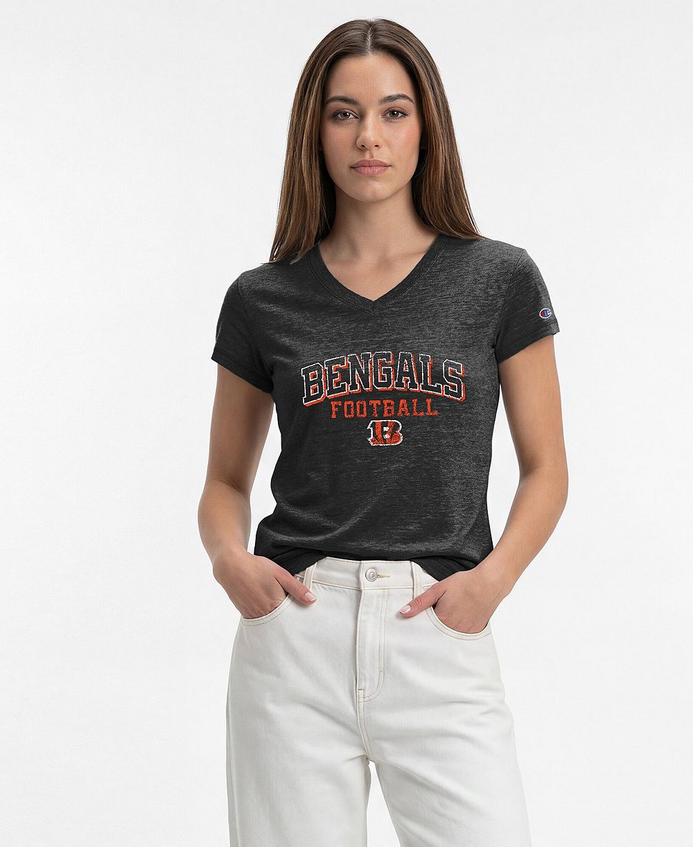 Champion Женская футболка V-образного выреза Cincinnati Bengals Triumph Tri-Blend