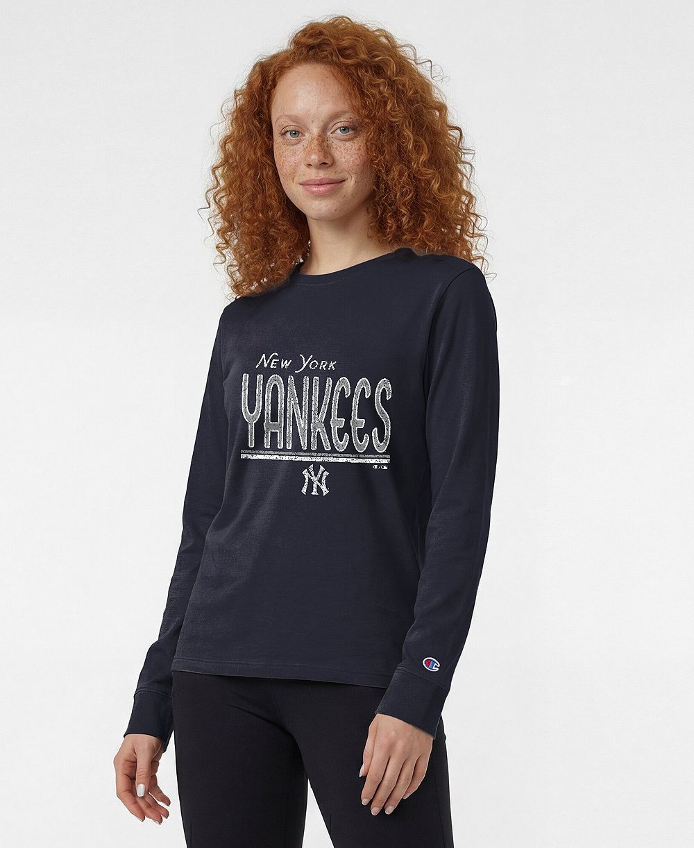 Champion женская футболка с длинным рукавом с графическим принтом New York Yankees