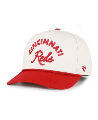 '47 Brand Men's Natural/Red Cincinnati Reds Rope Script Hitch Adjustable Hat
