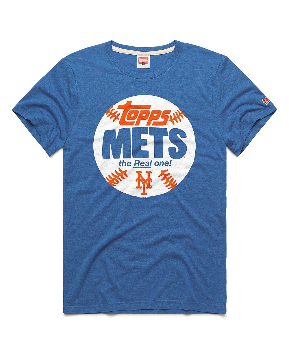 Homage Men's New York Mets MLB x Topps Baseball The Real One Tri-Blend T-Shirt