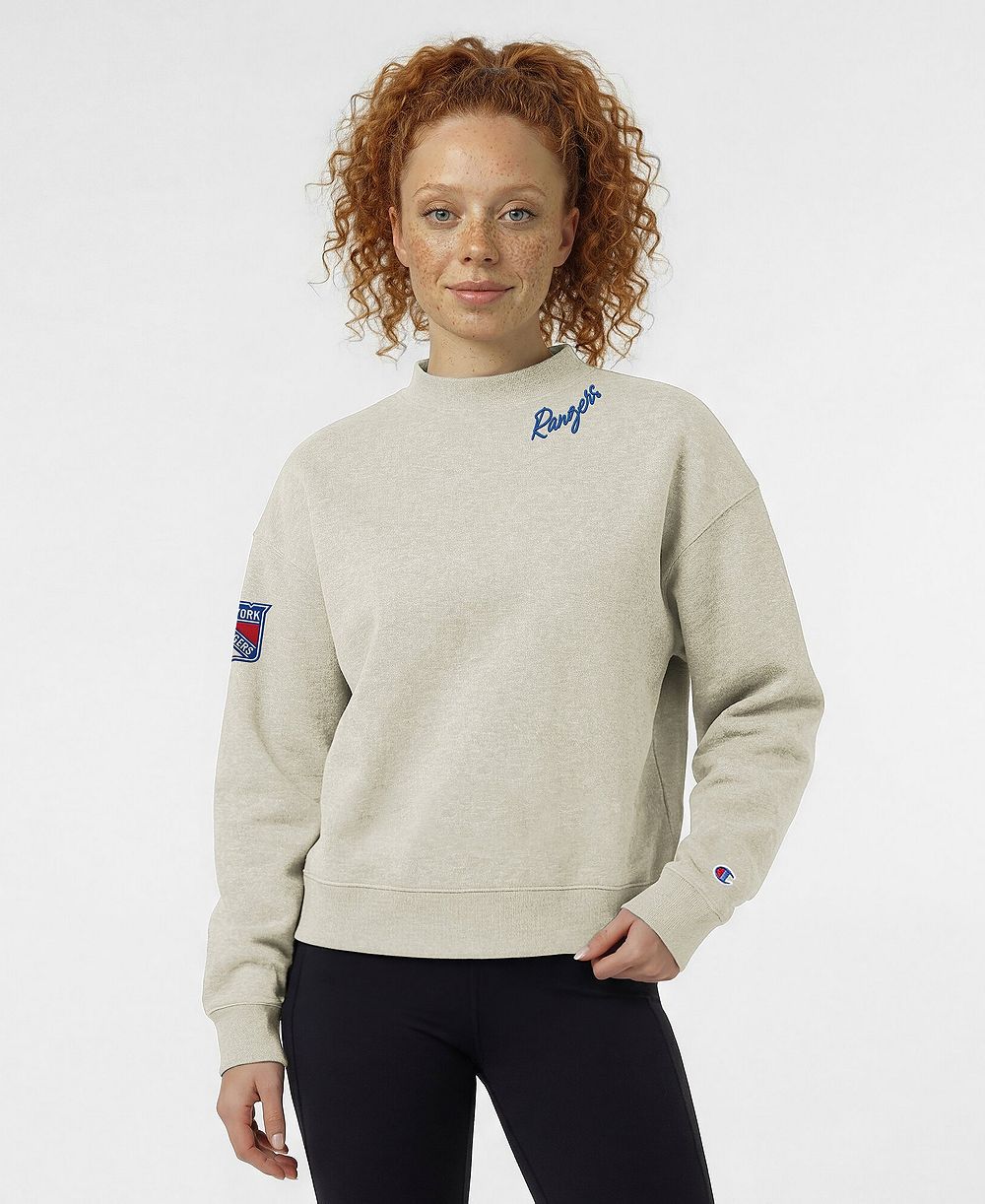 Женское свитшот Champion New York Rangers Collar Script Triumph Fleece Relaxed-Fit Crewneck