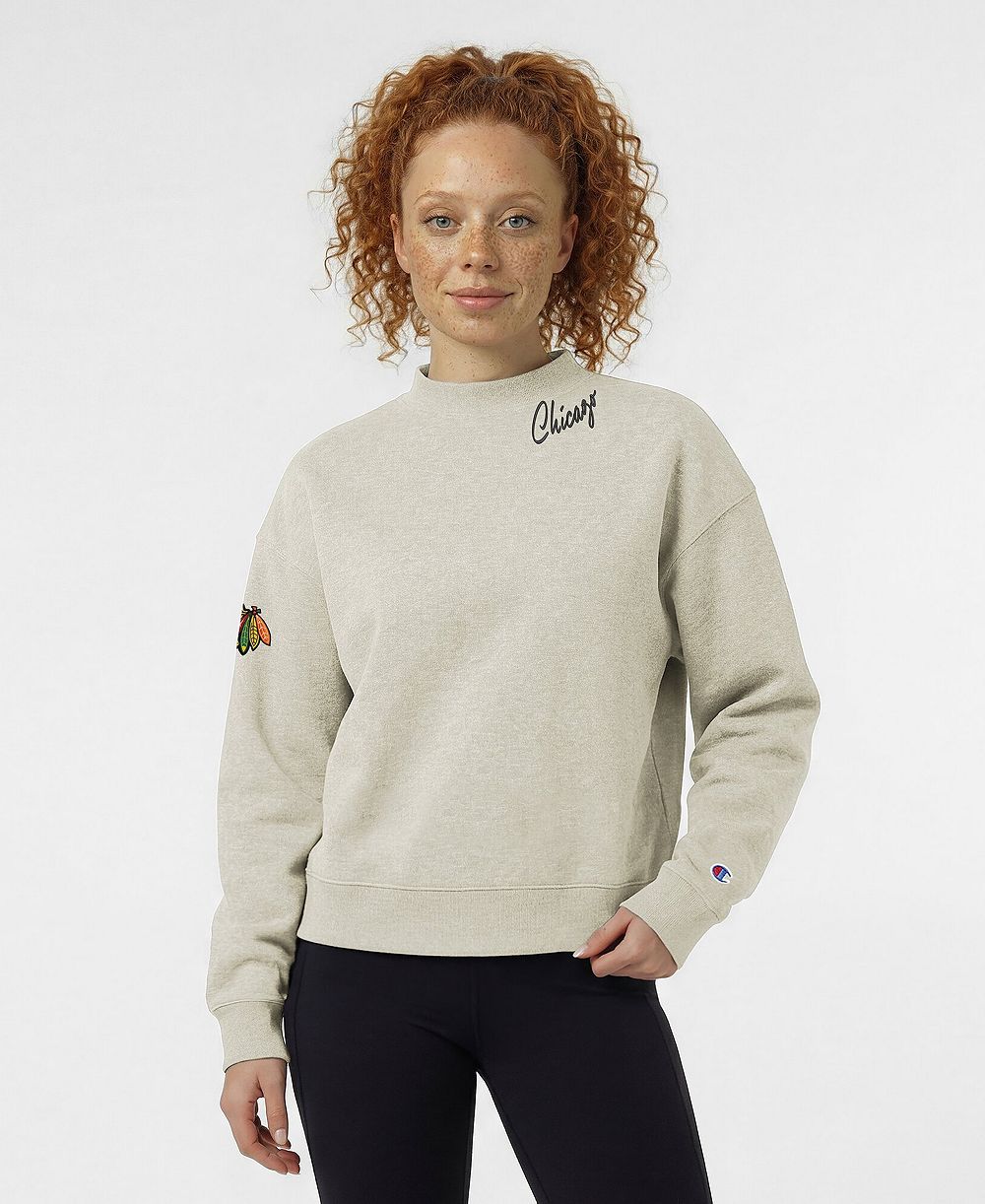 Champion женский флисовый свитшот с круглым вырезом Chicago Blackhawks Collar Script Triumph