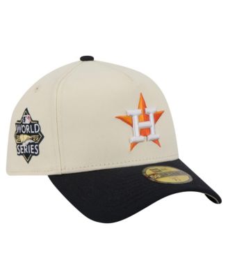 New Era Men's Cream Houston Astros Chrome A-Frame 59FORTY Fitted Hat