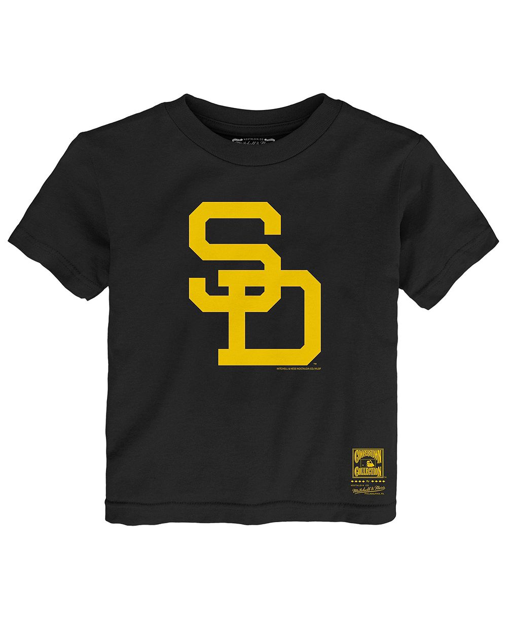 Детская футболка Mitchell & Ness черного цвета с ретро-логотипом San Diego Padres, возраст Toddler