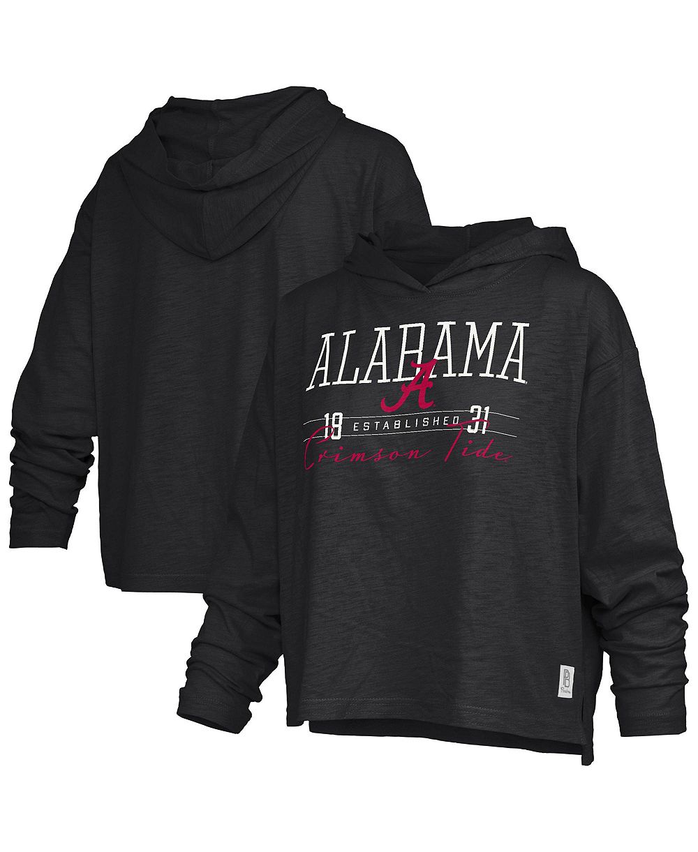 Pressbox Женская футболка Alabama Crimson Tide Castillo Slub с длинным рукавом и капюшоном