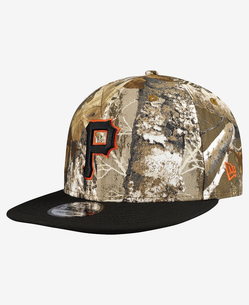 Мужская кепка New Era Camo Pittsburgh Pirates Realtree Orange Pop 9FIFTY с регулируемым ремешком