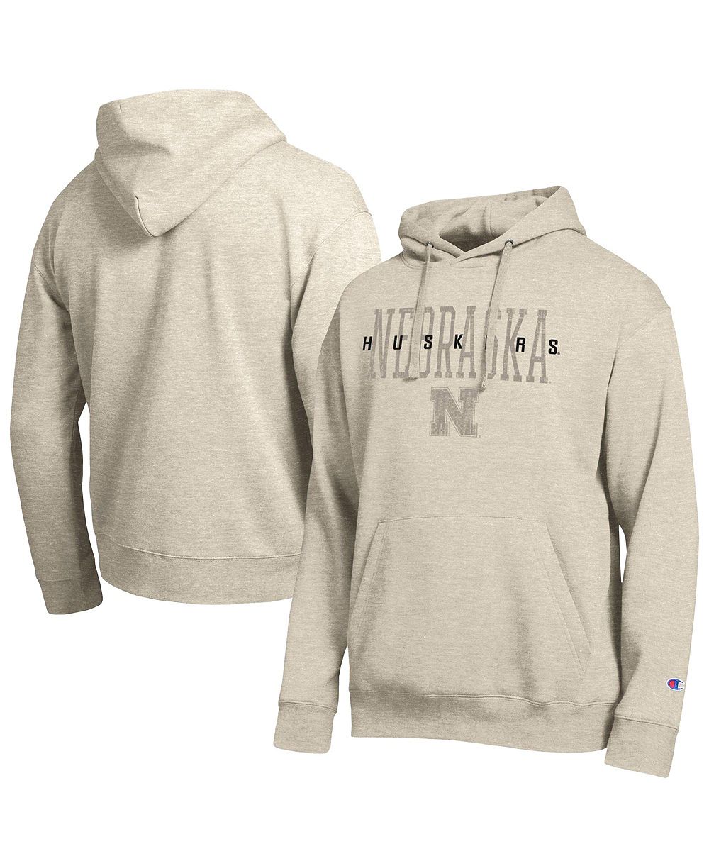 Мужское худи Champion с начесом цвета нейтральный стек с логотипом Nebraska Huskers All-Star