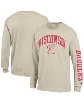 Мужская футболка Champion Wisconsin Badgers Neutral Arch Long-Sleeve Crewneck