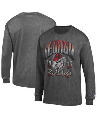 Мужская футболка Champion с длинным рукавом и круглым вырезом, с логотипом Georgia Bulldogs