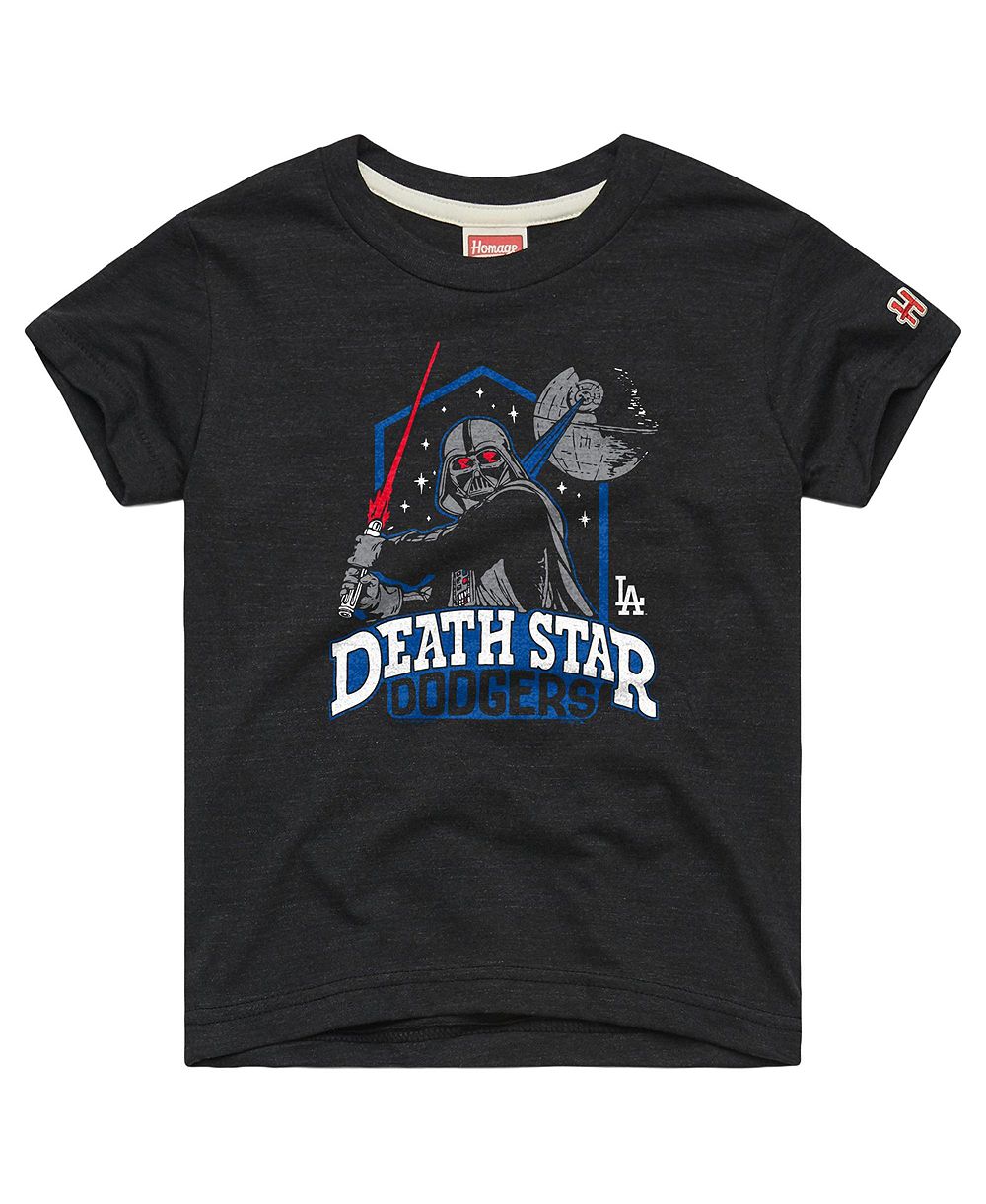 Homage Toddler Charcoal Los Angeles Dodgers Star Wars x MLB Dark Side T-Shirt