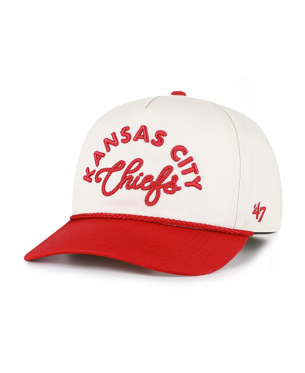 Женская регулируемая кепка '47 Brand натурального цвета с веревочным шрифтом Kansas City Chiefs