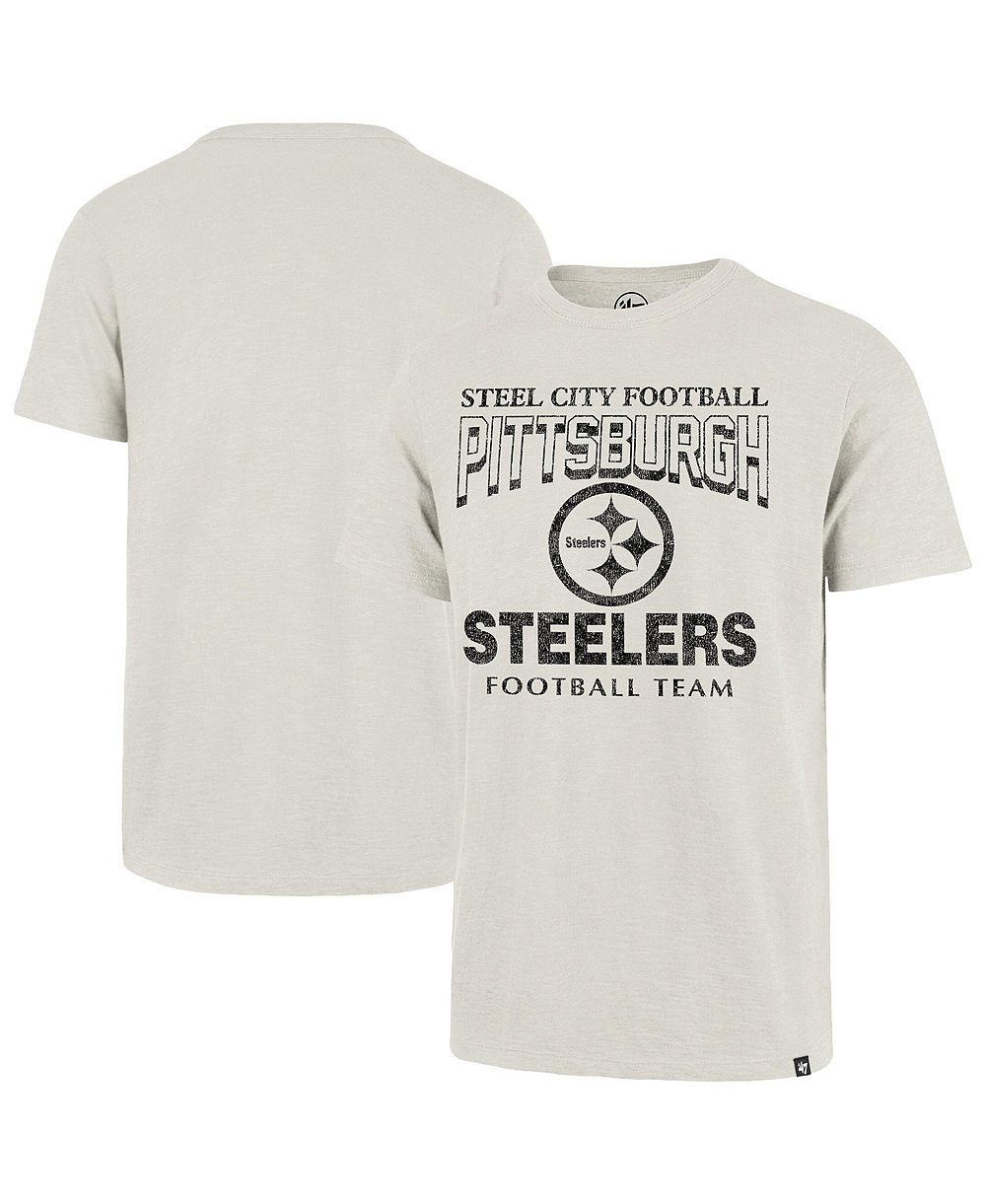 Мужская футболка '47 Brand натурального цвета с принтом Pittsburgh Steelers