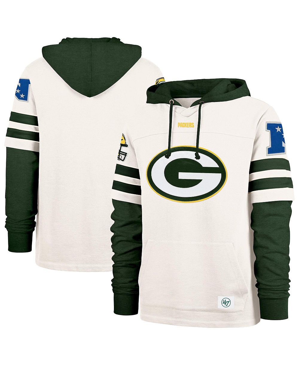 '47 Brand Мужское худи Cream Green Bay Packers Split Zone Cornerback Duo Lacer