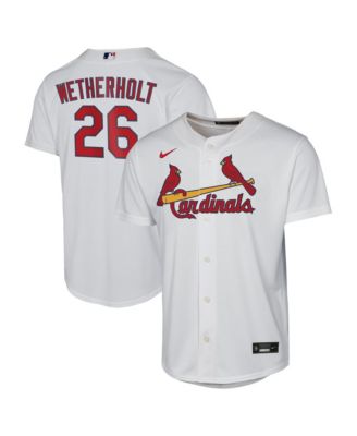Джерси St. Louis Cardinals белого цвета для мальчиков и девочек, имя JJ Wetherholt, бренд Nike