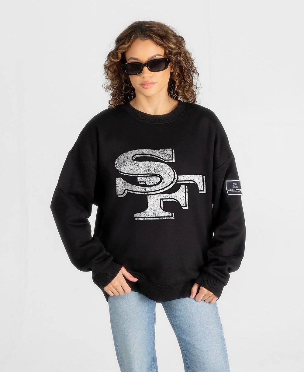 Женский оверсайз-свитшот Gameday Couture с опущенной линией плеч, логотип San Francisco 49ers