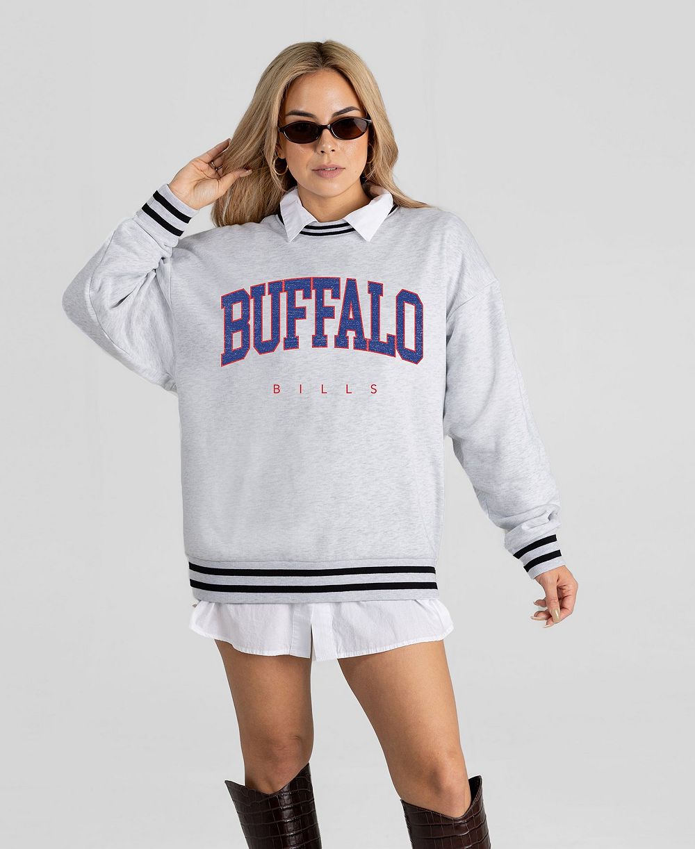 Женский свитшот Gameday Couture с логотипом Buffalo Bills, оверсайз, с полосками Easy Energy