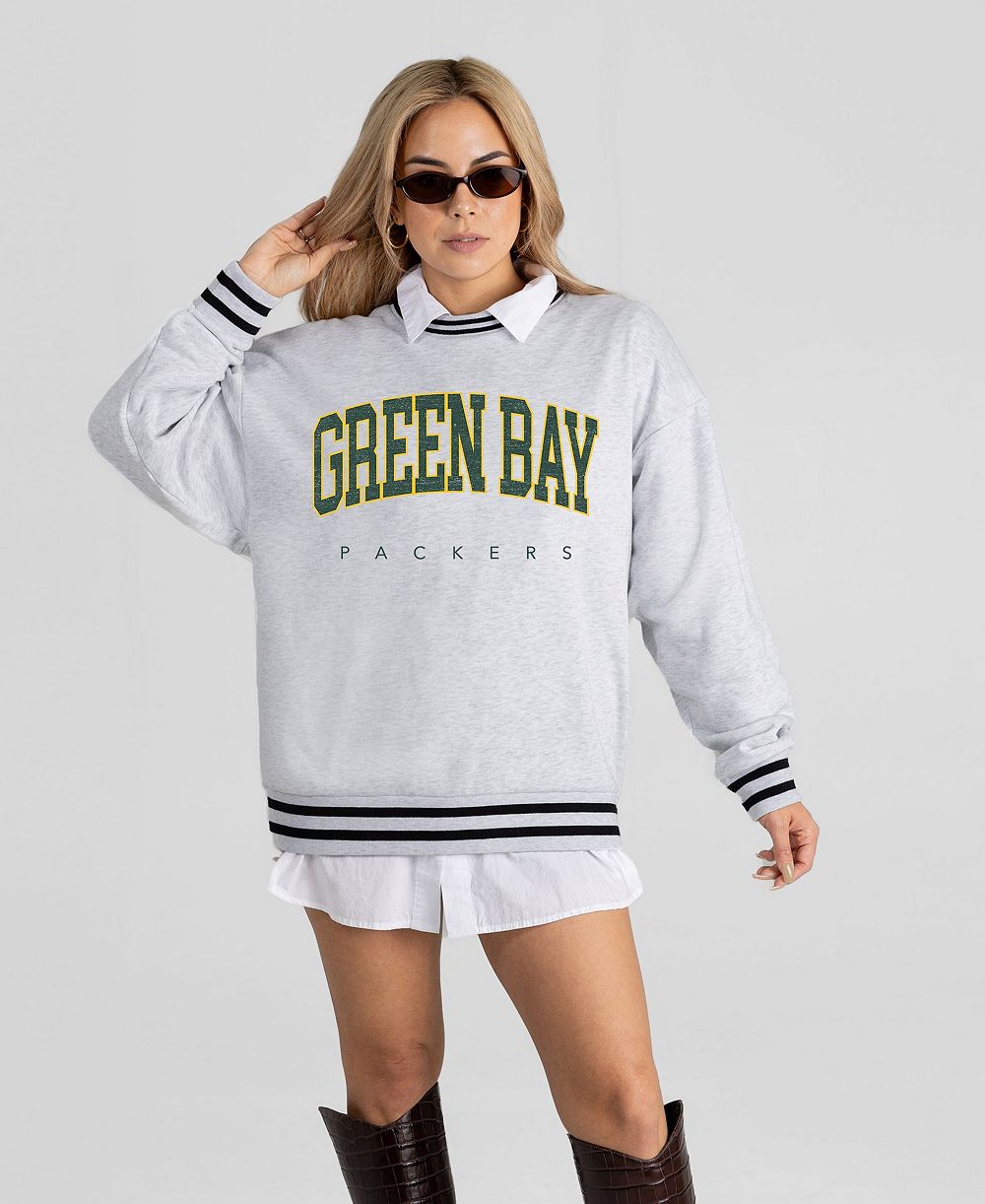 Gameday Couture женская оверсайз футболка-рингер с полосками Easy Energy Green Bay Packers зеленого цвета
