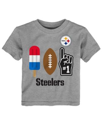 Детская футболка NFL для малышей цвета меланж с принтом Pittsburgh Steelers в американском стиле