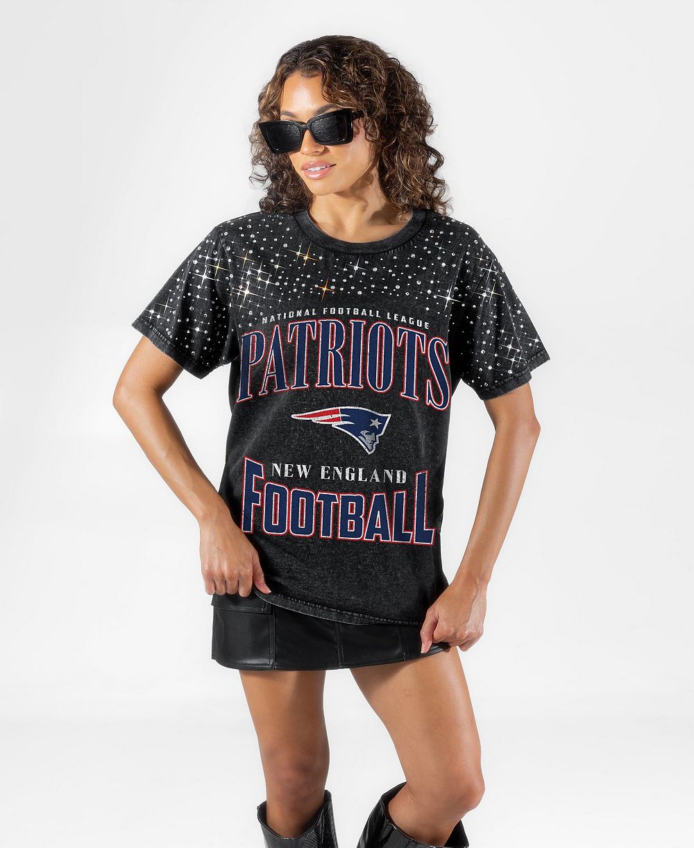 Gameday Couture Women's New England Patriots In the Zone Washed Micro Rhinestone T-Shirt