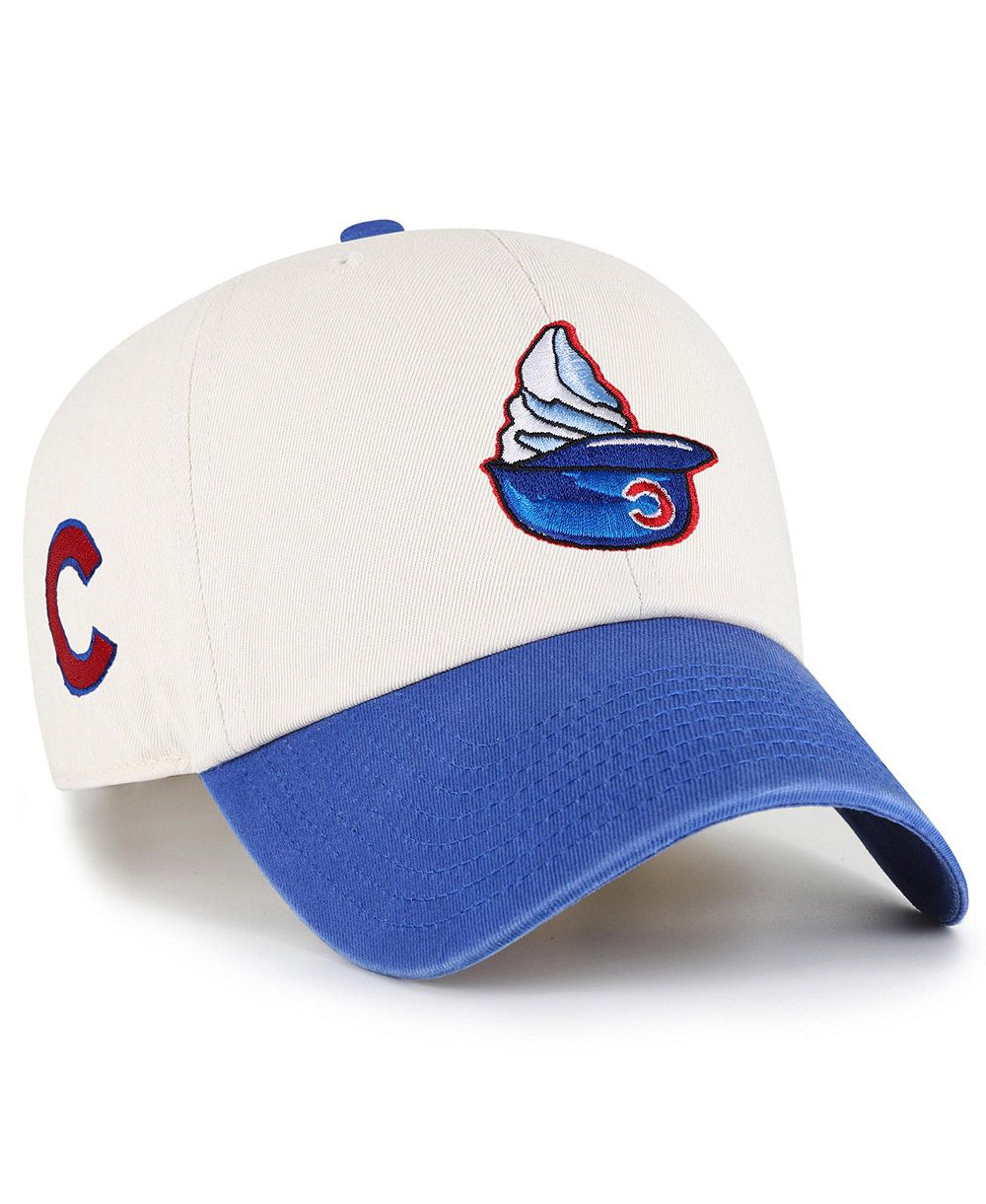 '47 Brand Men's Natural Chicago Cubs Single Swirl Ice Cream Helmet 2.0 Clean Up Adjustable Hat