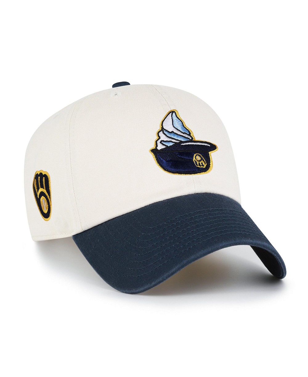 Регулируемая хлопковая кепка '47 Brand Milwaukee Brewers Single Swirl Ice Cream Helmet 2.0 Clean Up