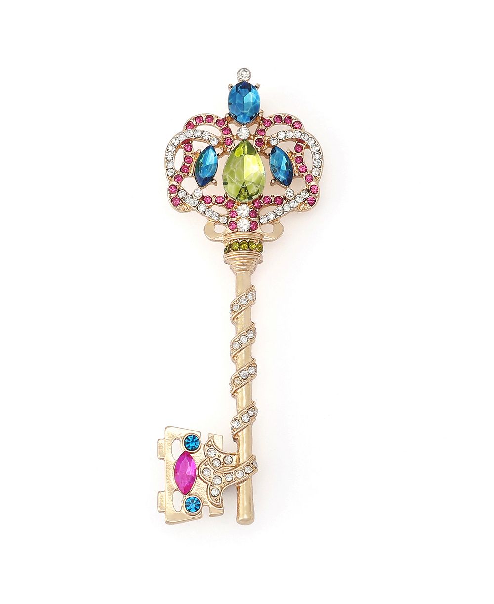 Betsey Johnson брошь в виде ключа с имитацией камня