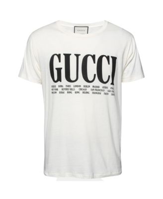 Pre-Owned Gucci Women's Cities Logo Cotton T-Shirt