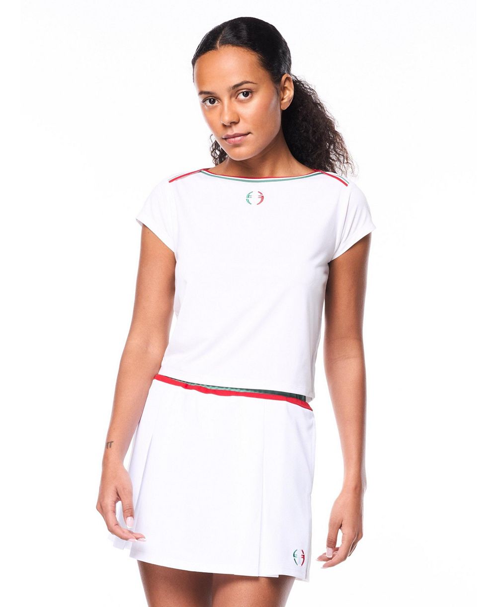 Sergio Tacchini Женский Eredita Crop Boat Neck T-Shirt