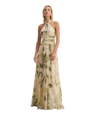 The Fold Women's Rivera Silk Halter Maxi Dress