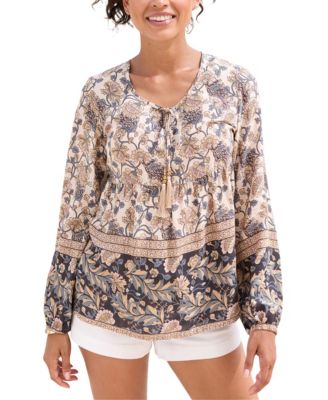 LASCANA Women's Viscose Floral Print Look Blouse
