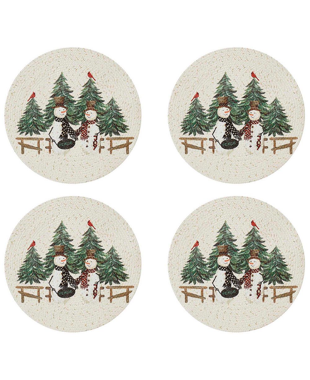 Avanti Набор круглых плетеных салфеток Avanti Country Snowman, 4 шт