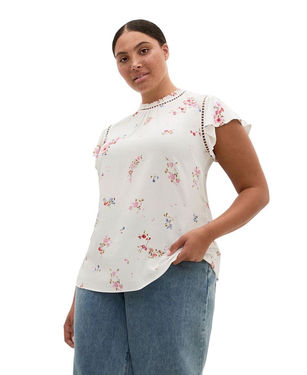 Топ CITY CHIC Plus Size Fleur Petal Print с воланами