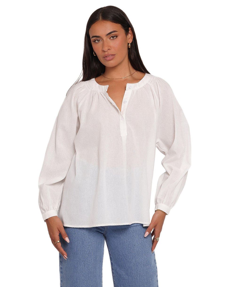 Petal and Pup Women's Irisa Front Button-Down Long Sleeve Cotton Shirt