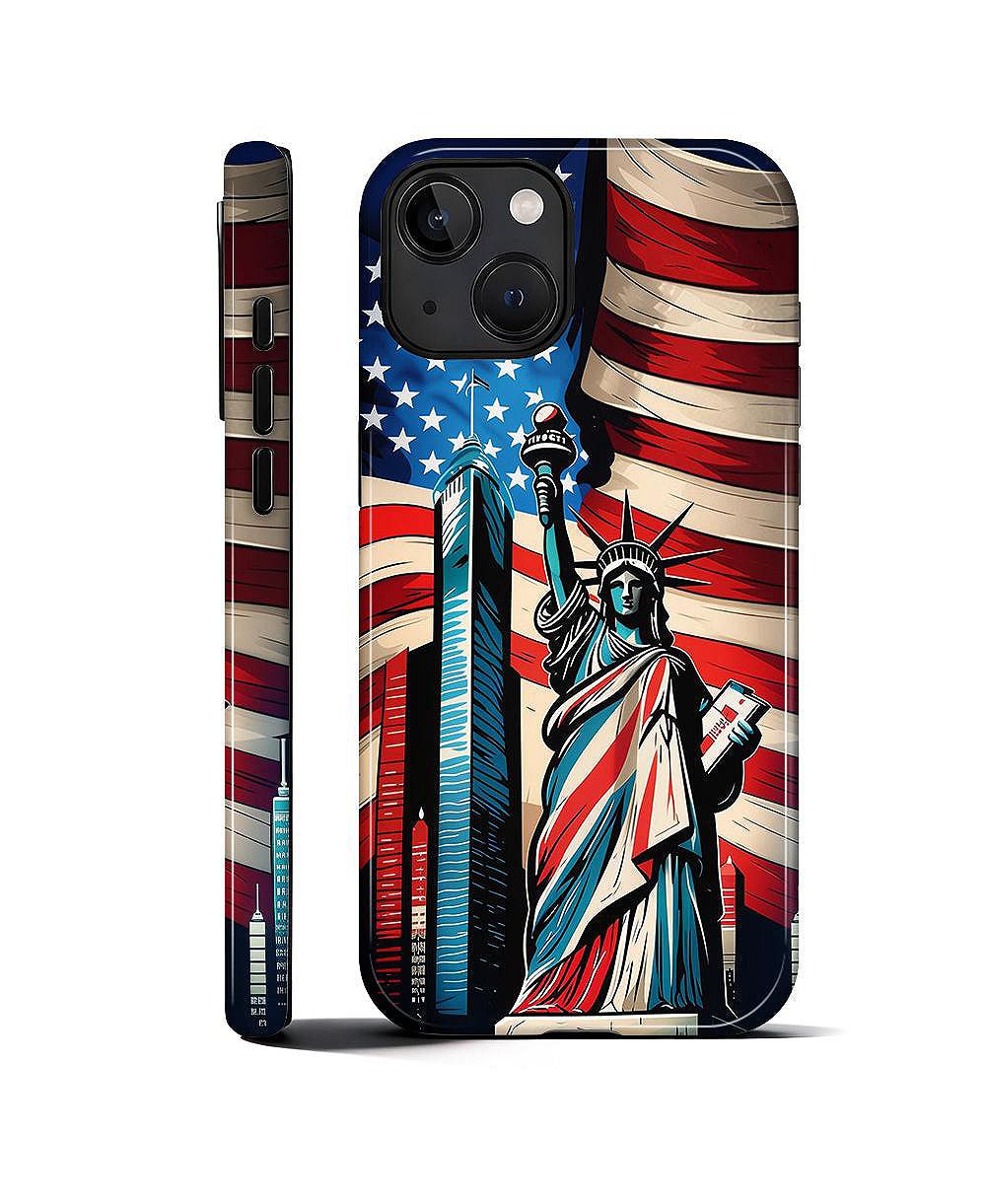 Lisen Чехол для телефона Apple iPhone 15 Plus, 2-слойный прочный, Liberty Skyline