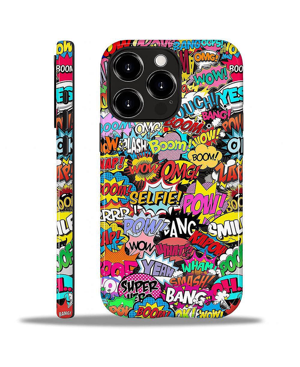 Lisen Phone Case Compatible with Apple iPhone, 2-Layer Durable, Comic Boom