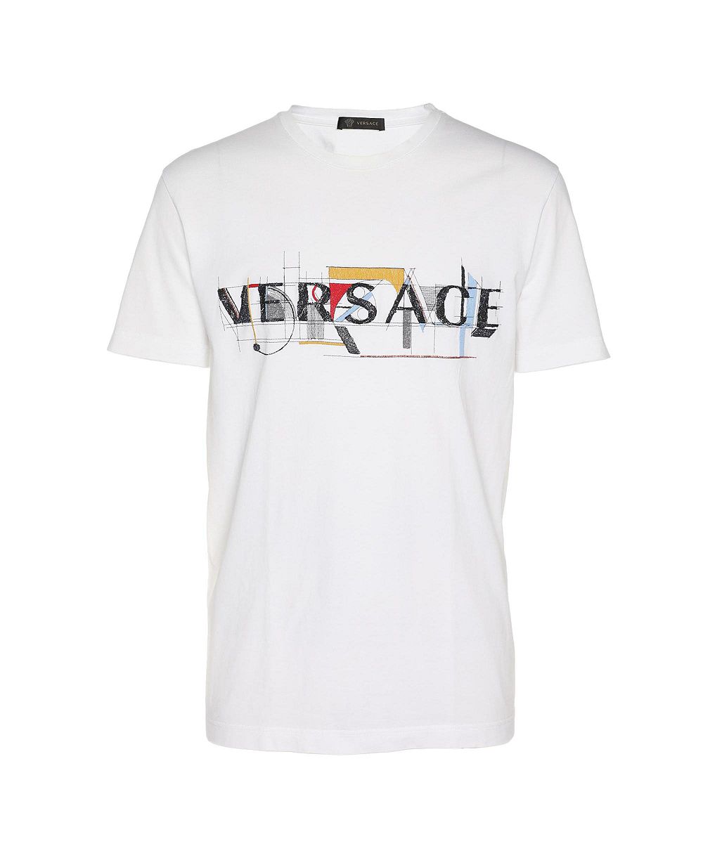 Pre-Owned Versace женская футболка из джерси с вышитым логотипом и графическим принтом