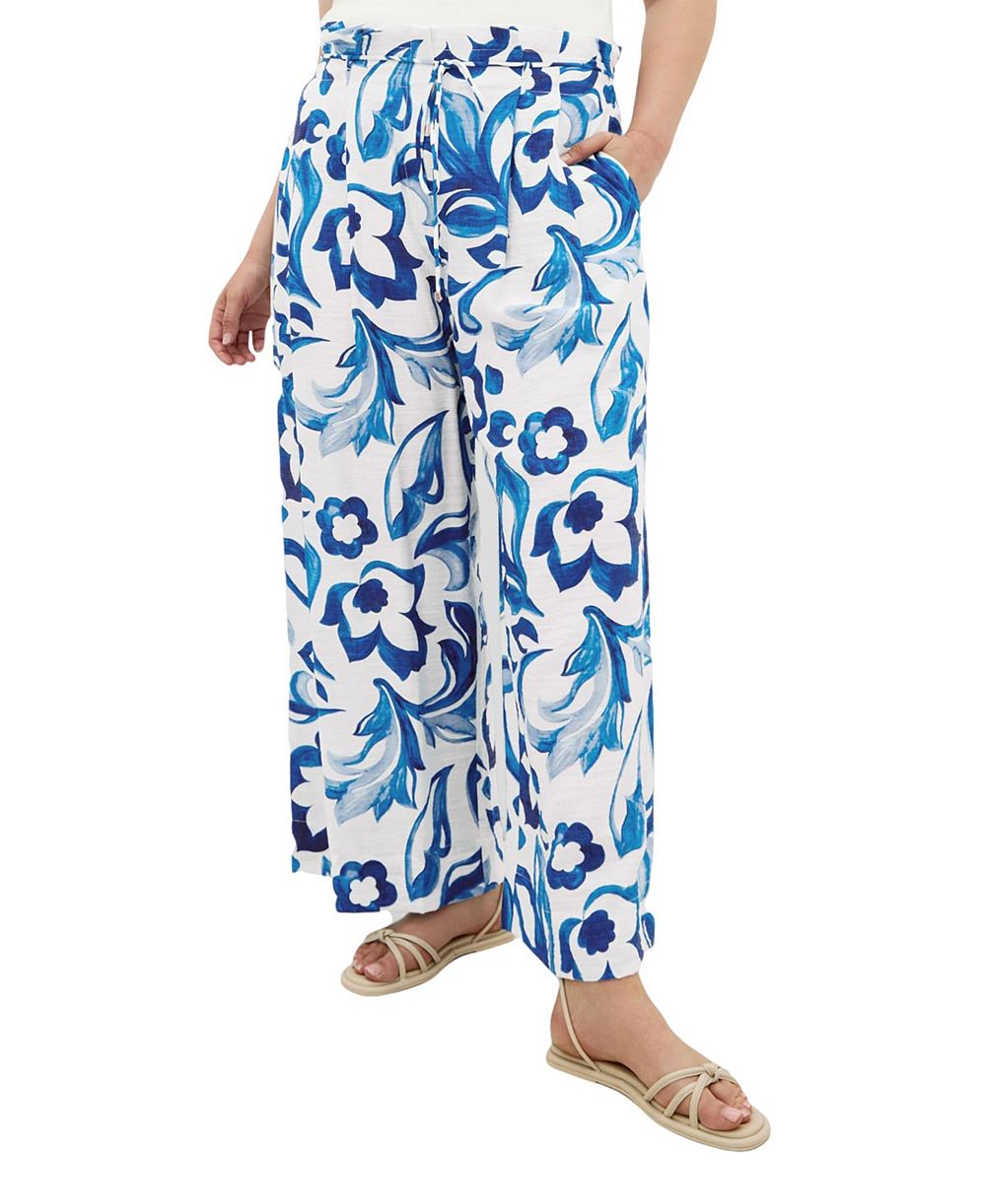 Женские брюки CITY CHIC Plus Size Resort Print High-Rise Wide-Leg