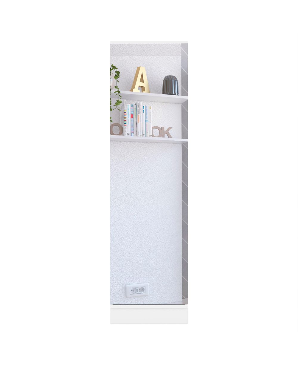 FM FURNITURE Harper Shoe Storage Cabinet with Full-Length Mirror